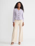 Misook Plaid Tweed Knit Jacket