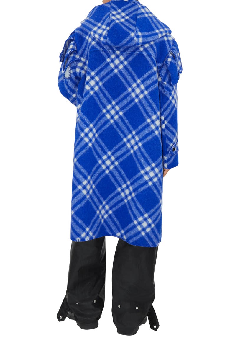 Burberry Bias Check Wool Duffle Cape, Alternate, color, 
