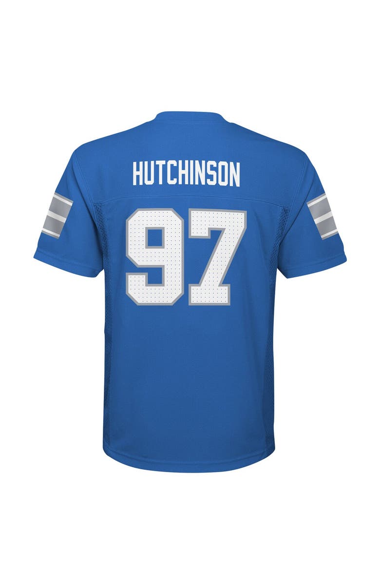 Outerstuff Youth Aidan Hutchinson Blue Detroit Lions Replica Player Jersey, Alternate, color, Blue