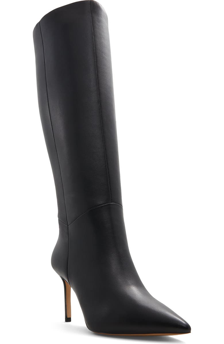 ALDO Laroche Pointed Toe Knee High Boot, Main, color, Black