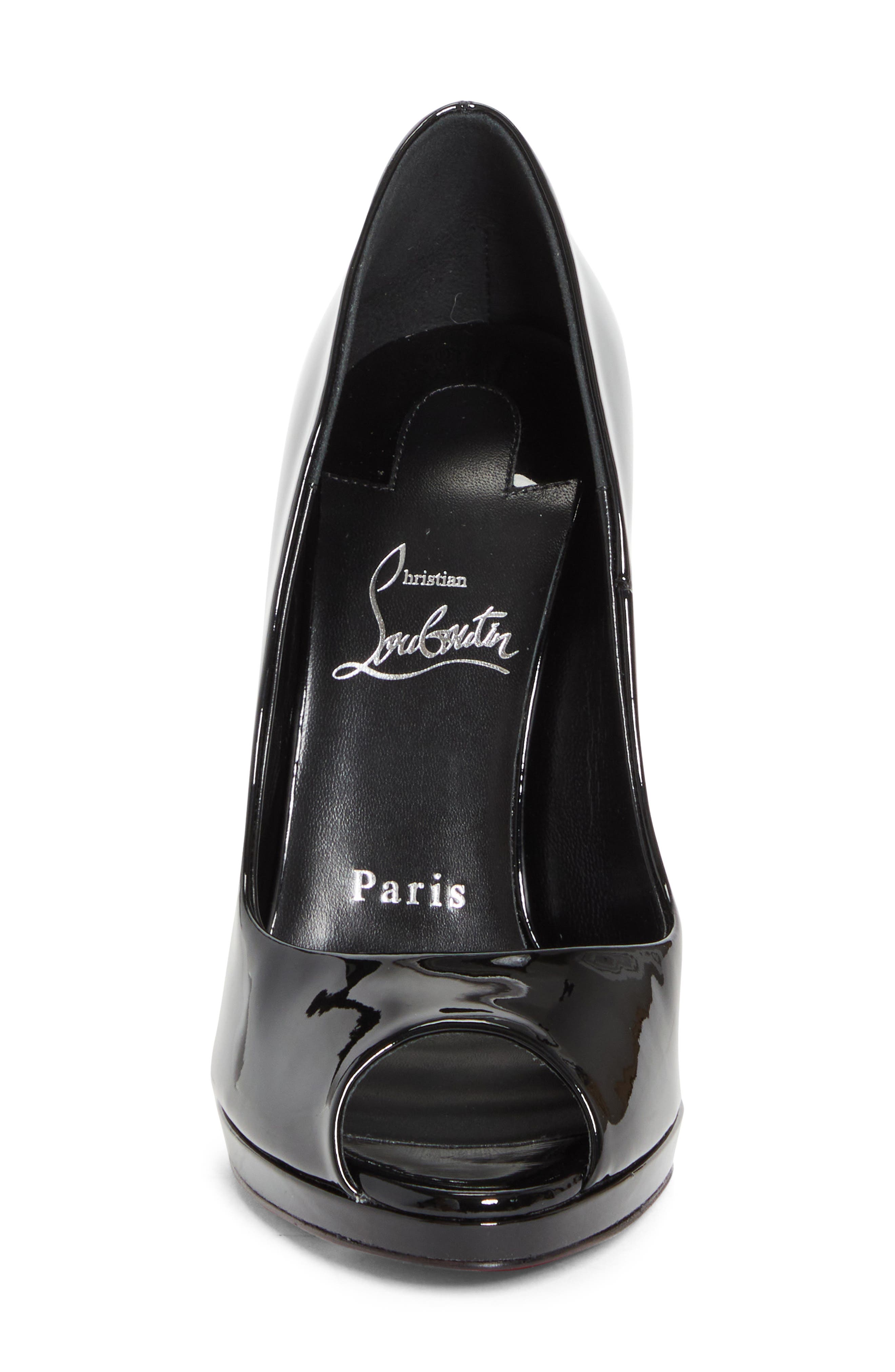 Christian Louboutin Lady Z Peep Toe Pump, Alternate, color, Black/ Black
