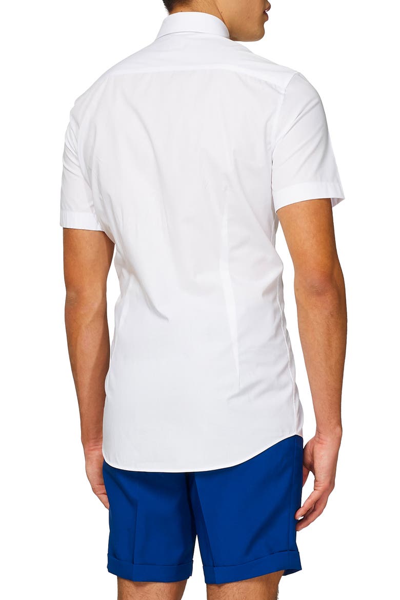 White Knight Short Sleeve Button-Up Shirt, Alternate, color, WHITE