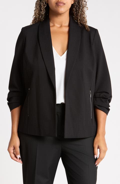 Pleated Sleeve Blazer