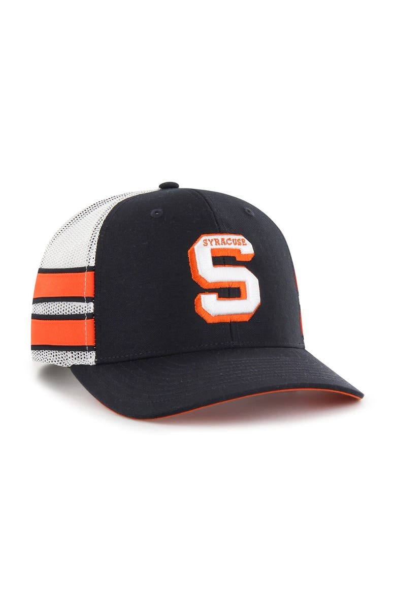 '47 Men's '47 Navy Syracuse Orange Straight Eight Adjustable Trucker Hat, Alternate, color, 