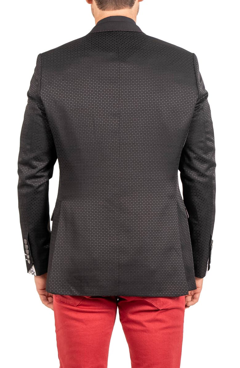 Maceoo Socrate Evo Resistance74 Jacquard Check Blazer, Alternate, color, Black