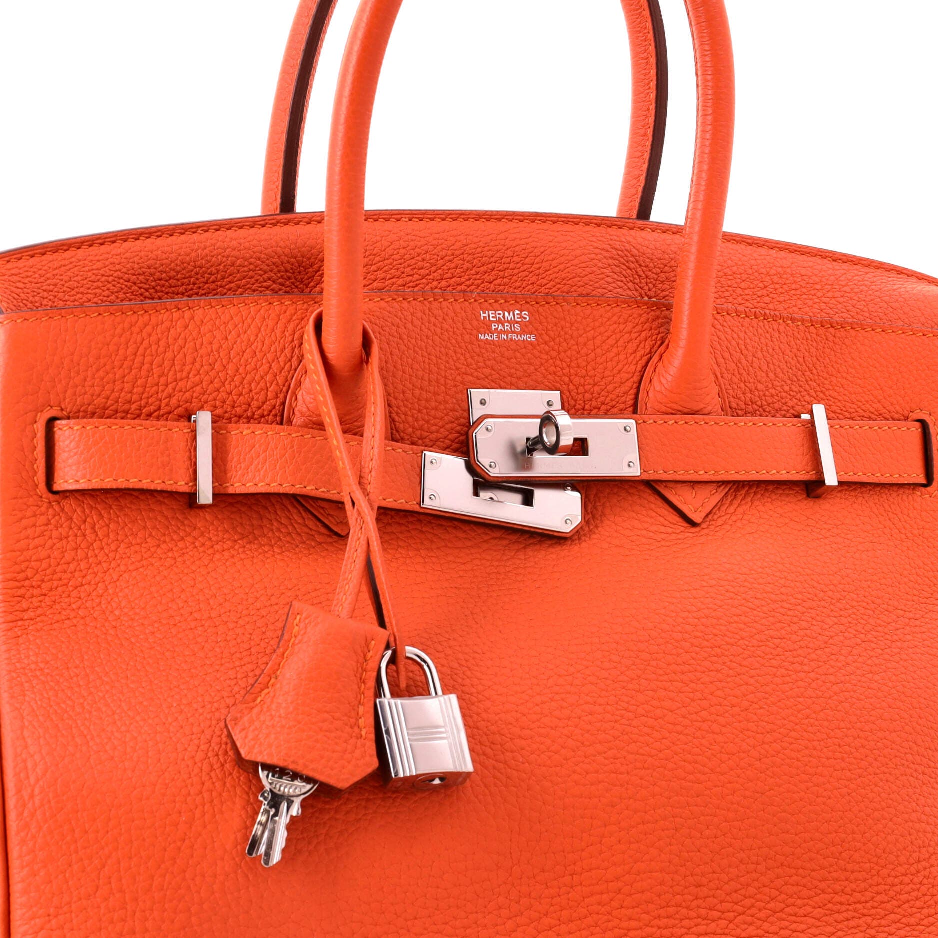 Birkin Handbag Orange Togo with Palladium Hardware 30, Alternate, color, Orange