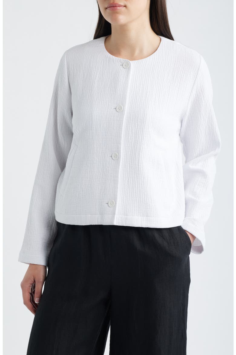 Organic Cotton Gauze Jacket, Main, color, WHITE