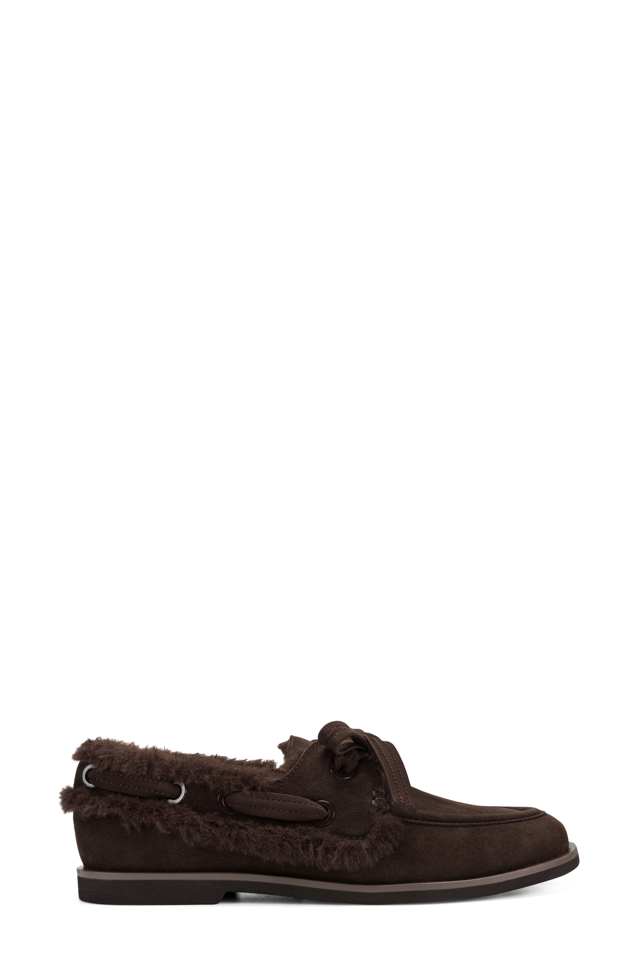 Gail Faux Fur Lined Boat Shoe, Alternate, color, CANYON BROWN