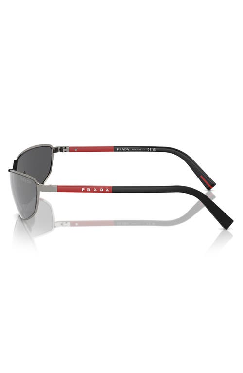 Prada Linea Rossa 60mm Oval Sunglasses In Gunmetal