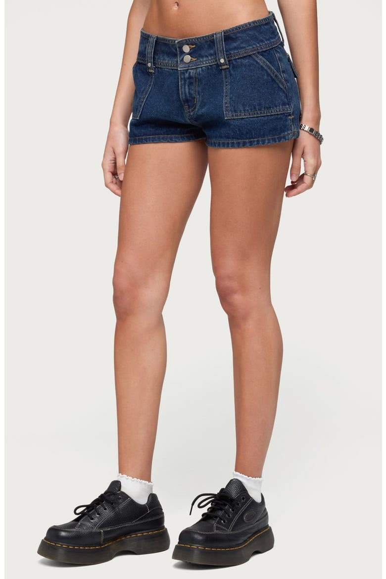 Keinan Low Rise Denim Shorts, Alternate, color, DARK-BLUE-WASHED