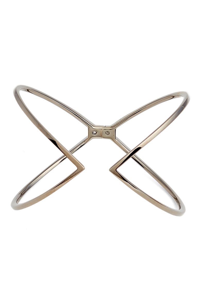 Open X Hinge Bracelet, Main, color, BLACK