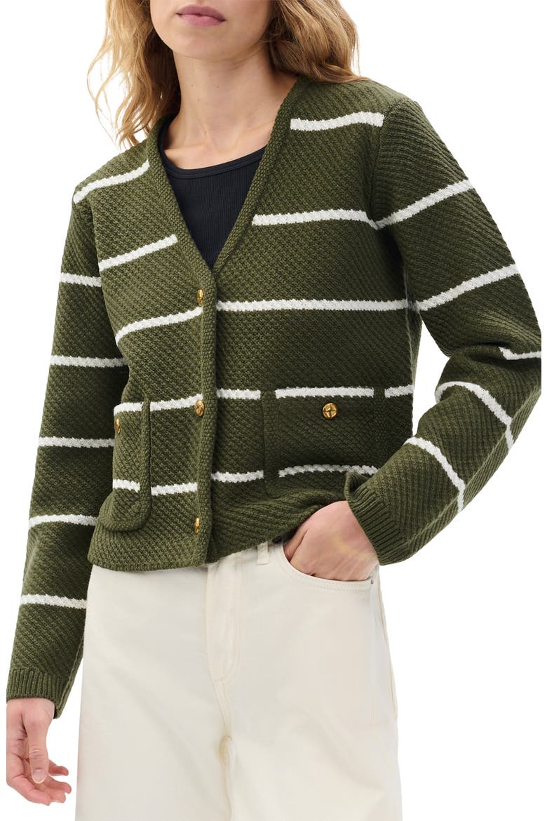 Peggy Stripe Wool Cardigan, Main, color, ARMMT