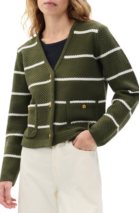 Peggy Stripe Wool Cardigan