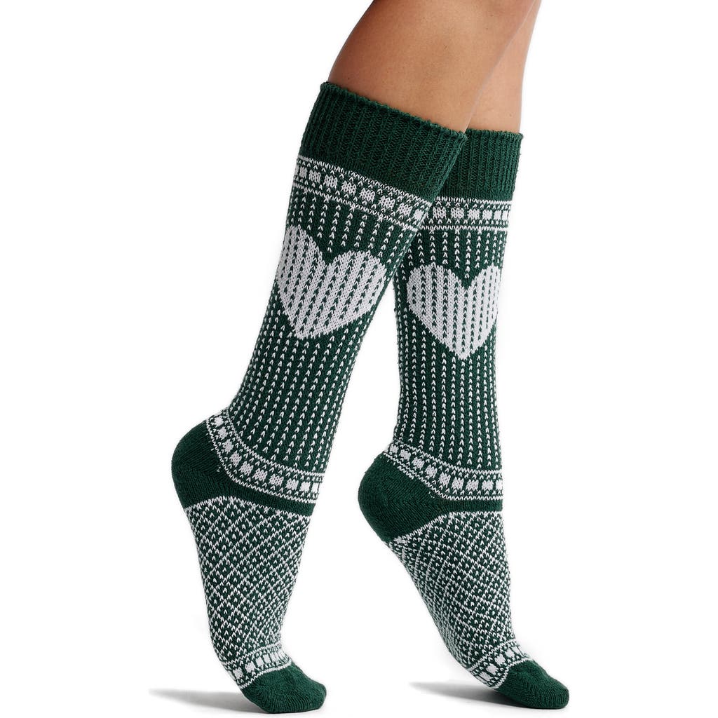 American Trench The Heart Recycled Cotton Blend Crew Socks In Forest
