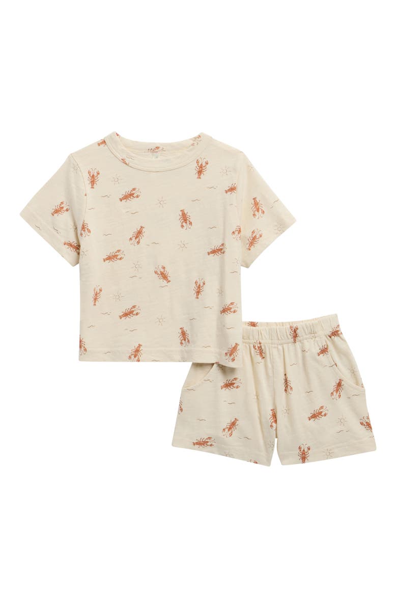 Lobster T-Shirt & Shorts Set, Main, color, NATURAL