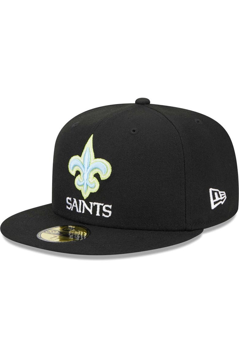 Men's New Era Black New Orleans Saints Multi 59FIFTY Fitted Hat, Alternate, color, Black