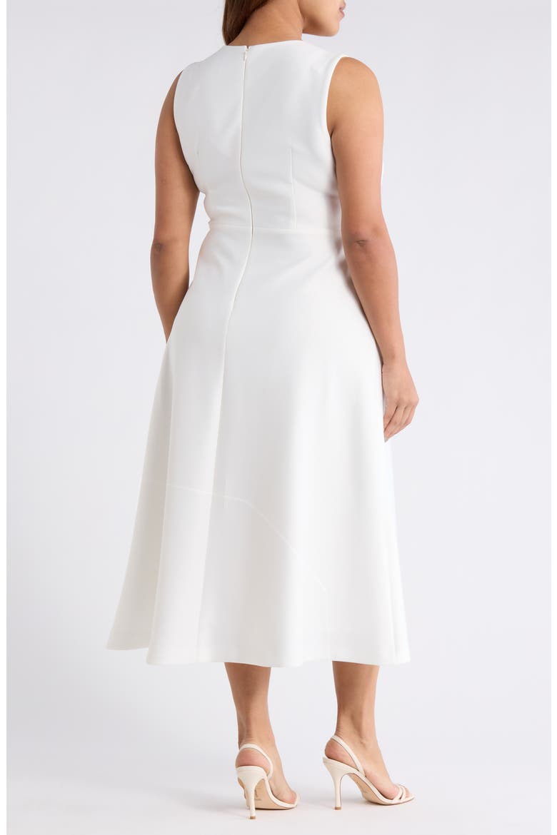 Placement Print Sleeveless Midi Dress, Alternate, color, WHITE DOVE MULTI