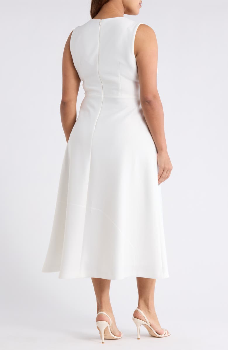 Anne Klein Placement Print Sleeveless Midi Dress, Alternate, color, White Dove Multi