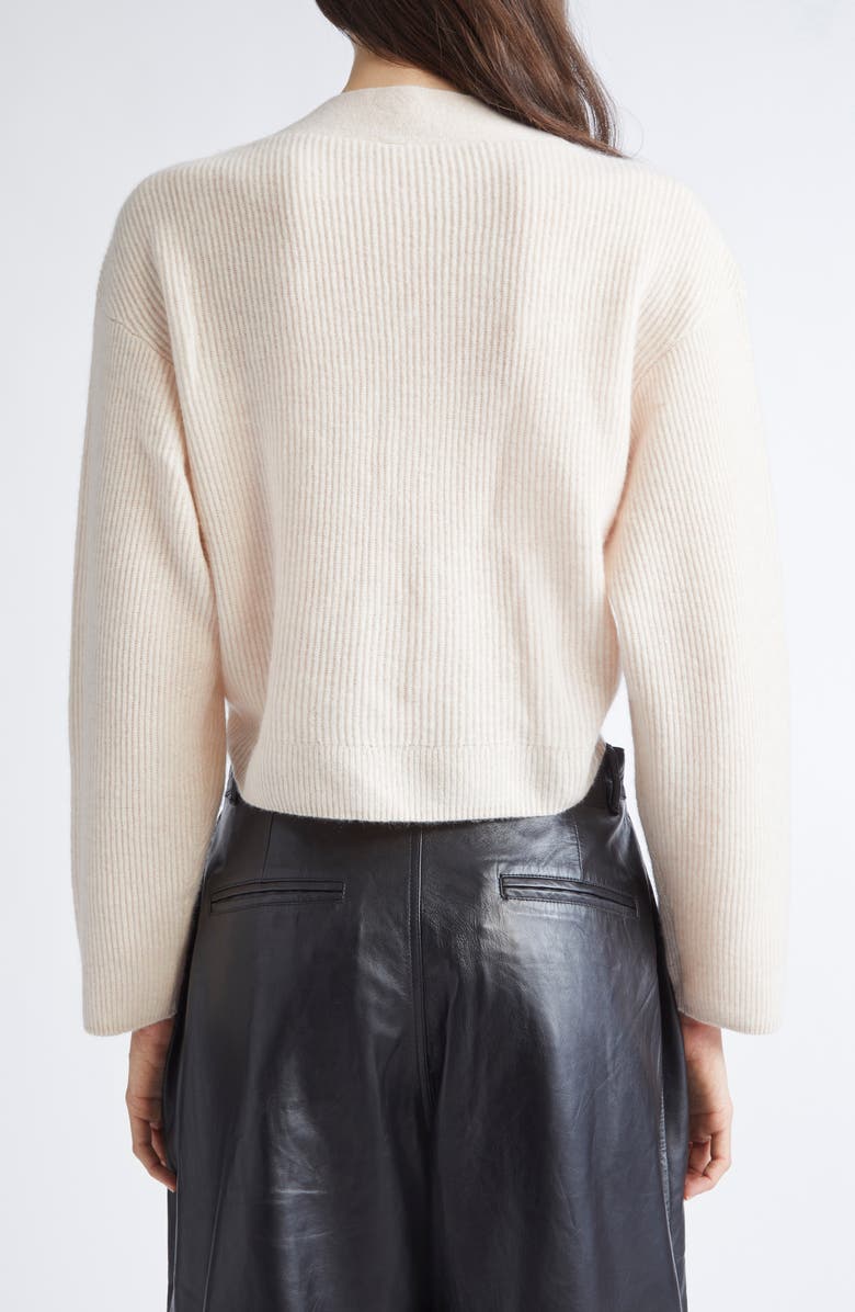 R13 Rib Twisted Hem Cashmere Cardigan, Alternate, color, Oatmeal