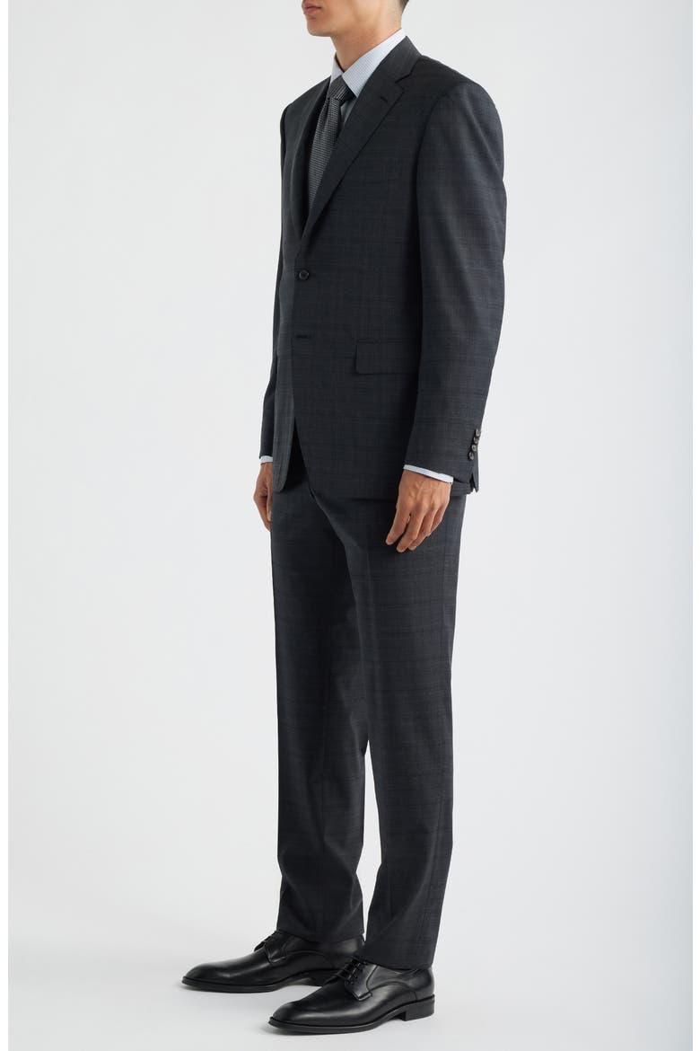 Siena Regular Fit Charcoal Grey Shadow Plaid Wool Suit, Alternate, color, CHARCOAL