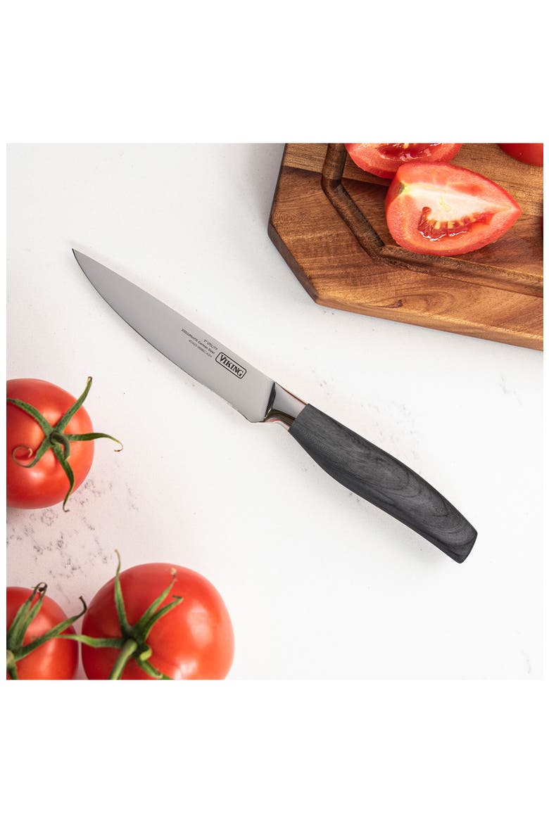 German Steel 6-Piece Knife Set, Alternate, color, STAINLESS STEEL/ ASH WOOD