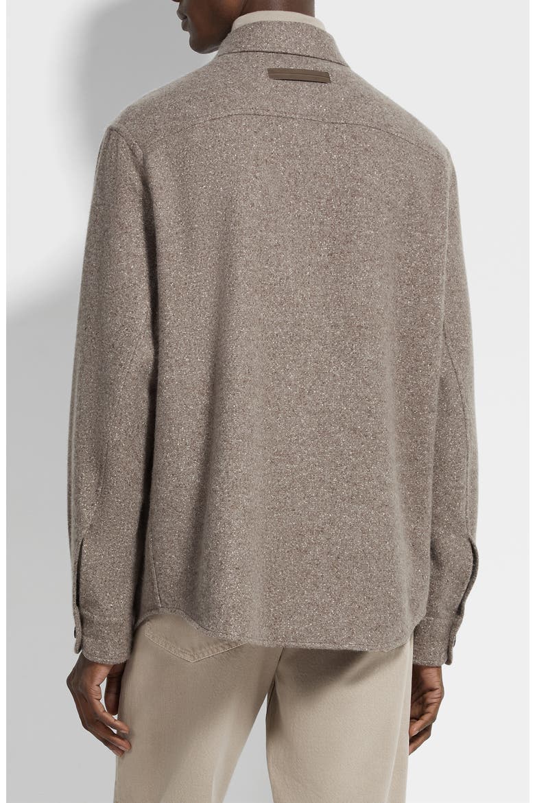 Cashmere & Silk Overshirt, Alternate, color, BROWN