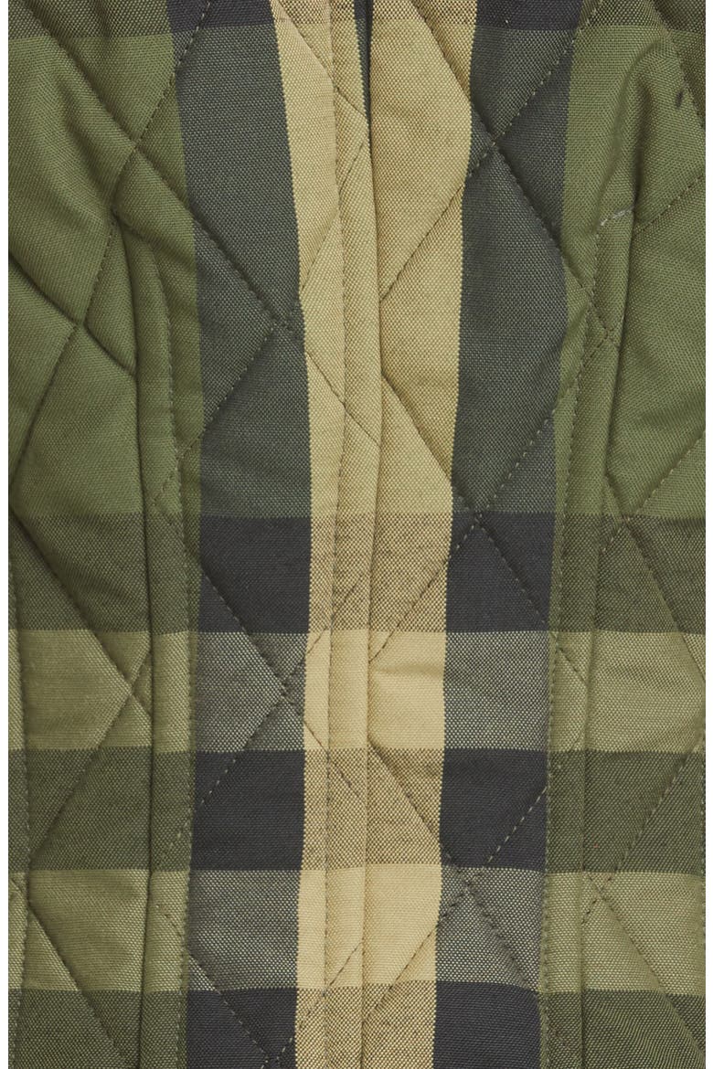 Lydd Check Fitted Quilted Flannel Barn Jacket, Alternate, color, DARK MILITARY GREEN