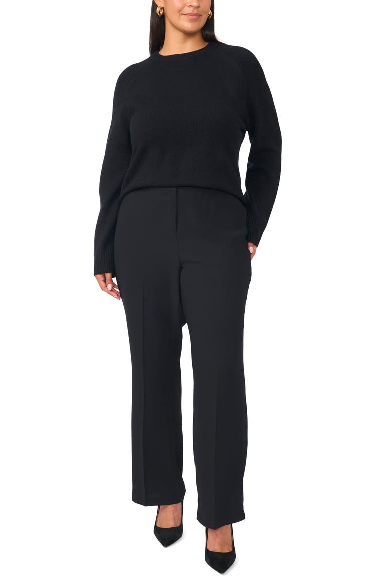 Saddle Shoulder Crewneck Sweater, Alternate, color, RICH BLACK