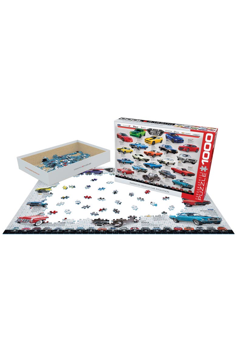Muscle Car Evolution Chart Puzzle, 1000 Pieces, Alternate, color, Multicolored