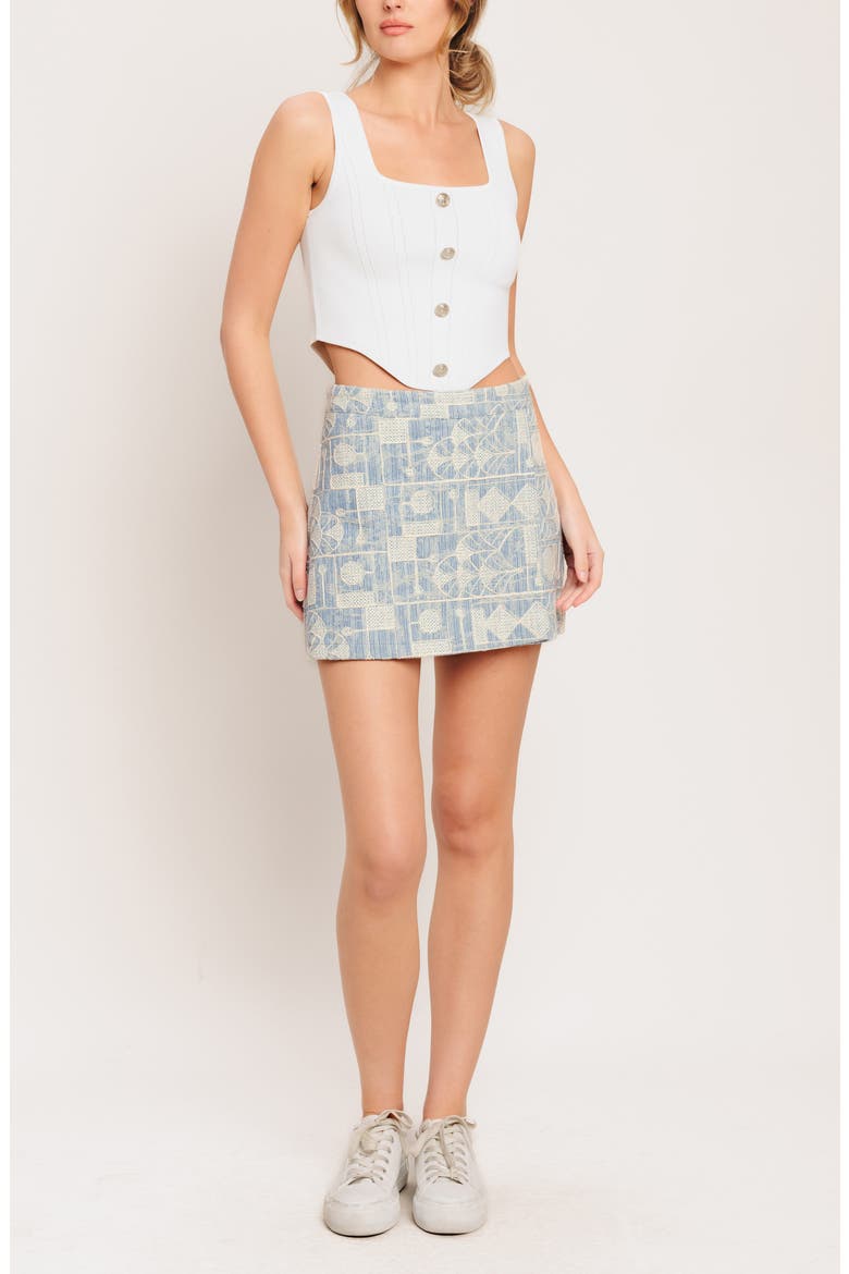 Embroidered Skort, Alternate, color, LIGHT BLUE