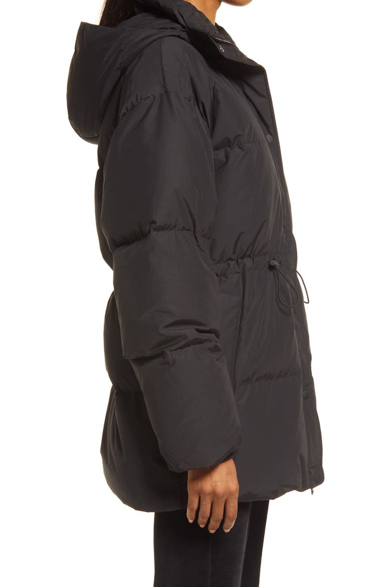 Oversize Hooded Down Puffer Jacket, Alternate, color, BLACK