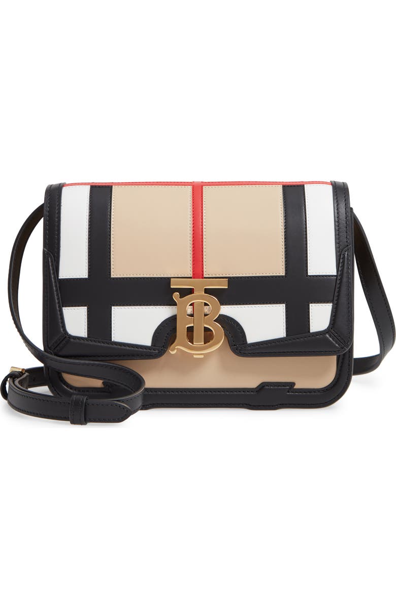 Burberry Small TB Patchwork Leather Crossbody Bag, Main, color,