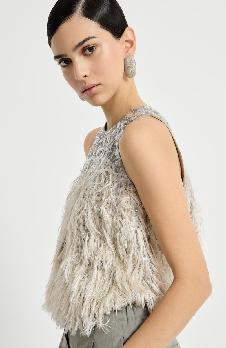 Brunello Cucinelli Dazzling dégradé top, Alternate, color, Grey