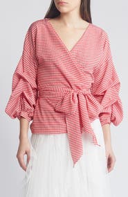 NIKKI LUND Anna Tie Waist Wrap Top