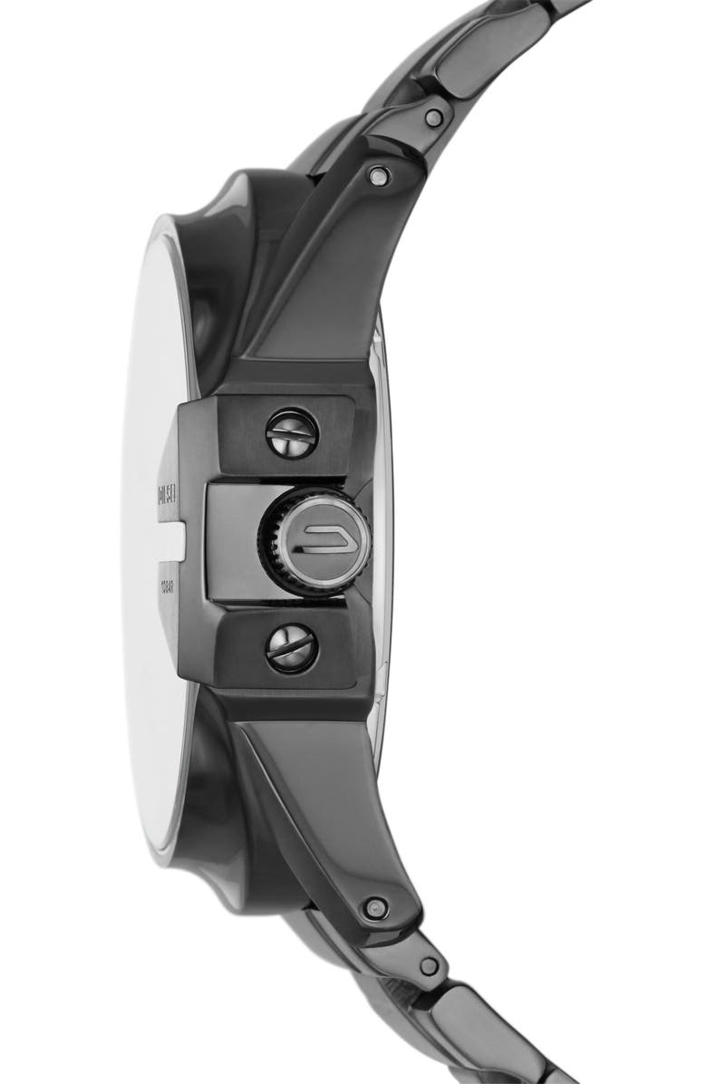 DIESEL<sup>®</sup> Master Cheif Chronograph Quartz Bracelet Watch, 43mm, Alternate, color, Gunmetal
