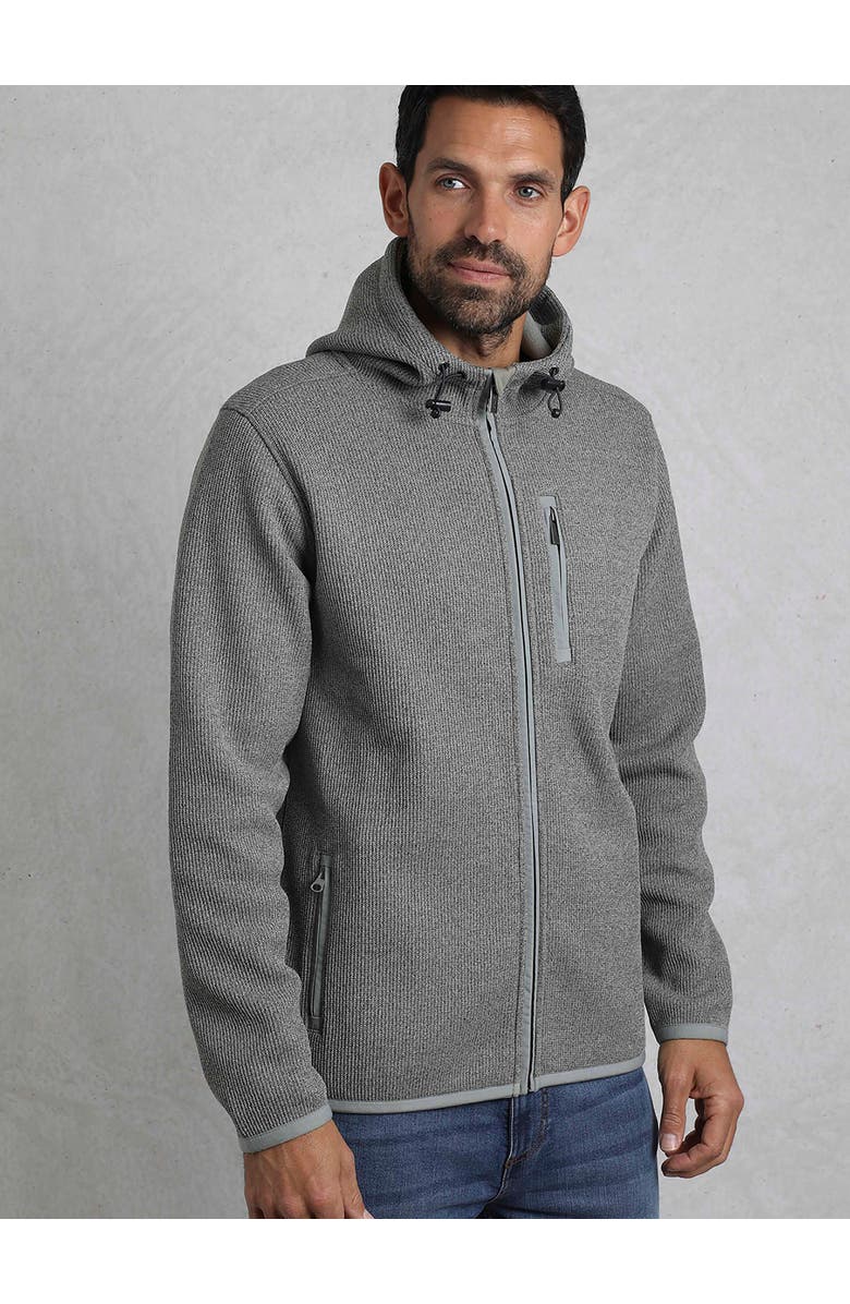 Weird Fish Lockie Full Zip Bonded Fleece Hoodie, Main, color, Limestone