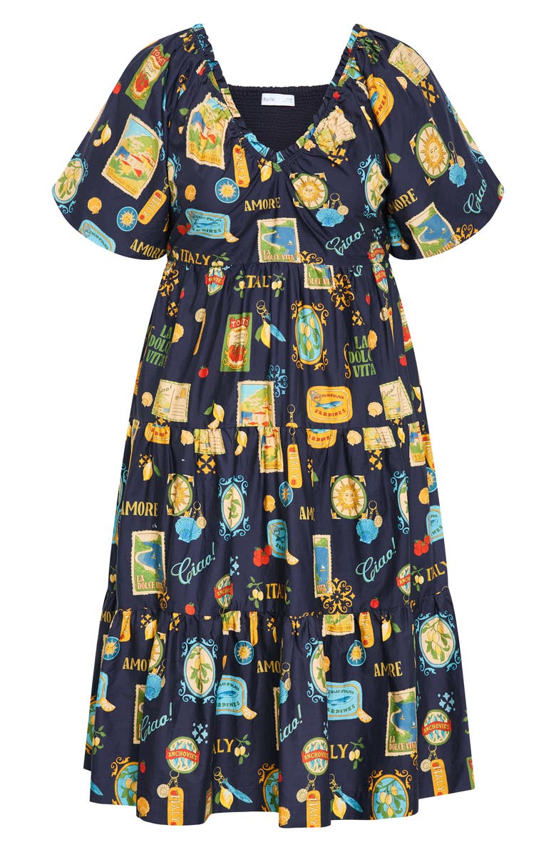 City Chic Fantasy Print Flared Midi Dress, Alternate, color, 