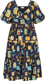 City Chic Fantasy Print Flared Midi Dress