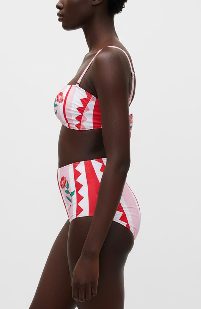 Jessie Zhao New York Jungle Rose Reversible Square Bandeau Top, Alternate, color, Pink