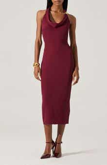 ASTR the Label Alanna Metal Buckle Detail Halter Neck Dress