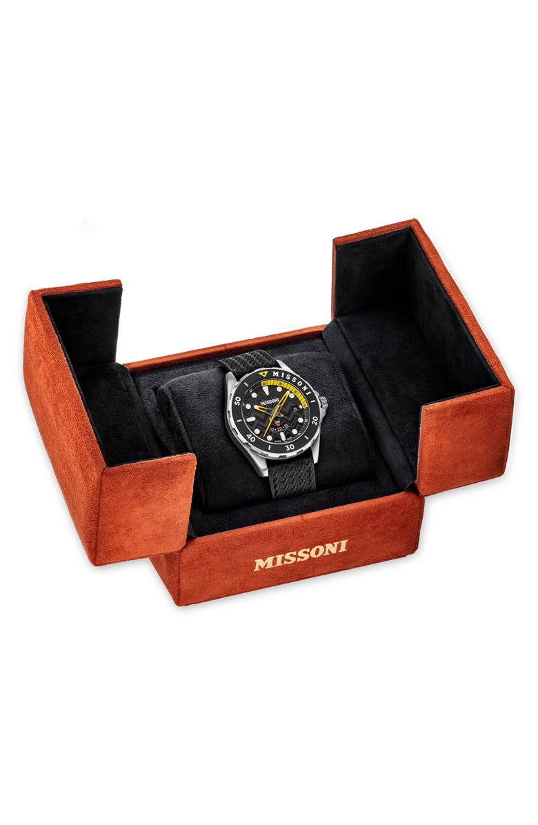 Missoni GMT Leather Strap Watch, 43mm, Alternate, color, 