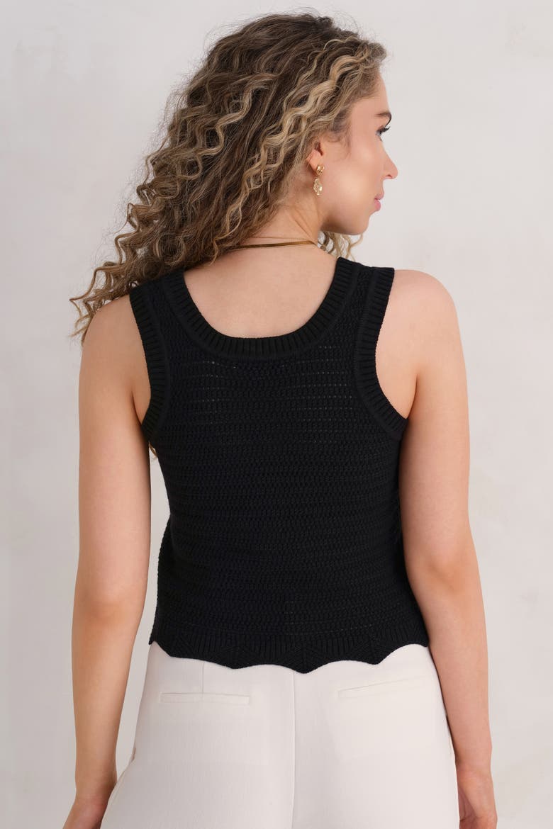 The Open Knit Tank, Alternate, color, Ink