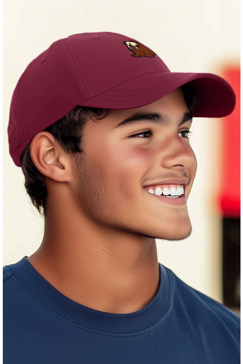 Walrus Embroidered Outdoor Cap, Alternate, color, Maroon