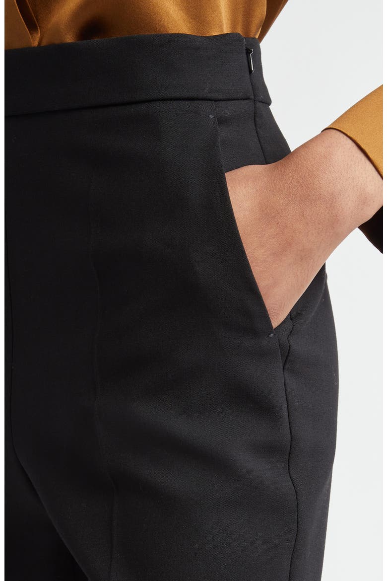 Nepeta Stretch Virgin Wool Flare Leg Ankle Trousers, Alternate, color, BLACK