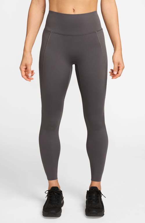 Nike Universa Medium-support High-waisted Pocket 7/8 Leggings In Gray