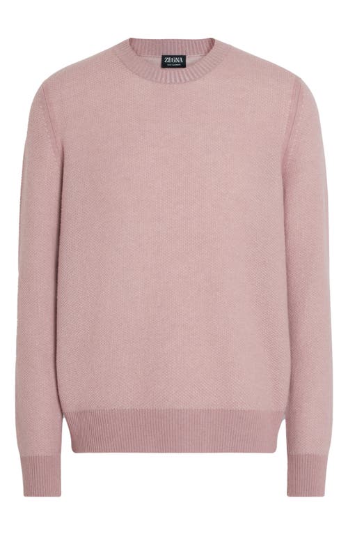 Zegna Oasi Seed Stitch Cashmere Sweater In Pink