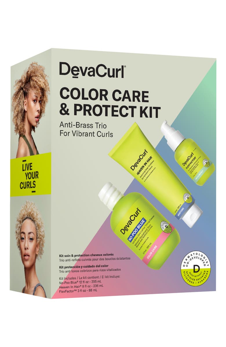 DevaCurl Color Care & Protect Kit T Anti-Brass Trio For Vibrant Curls (Limited Edition) $71 Value, Alternate, color, 