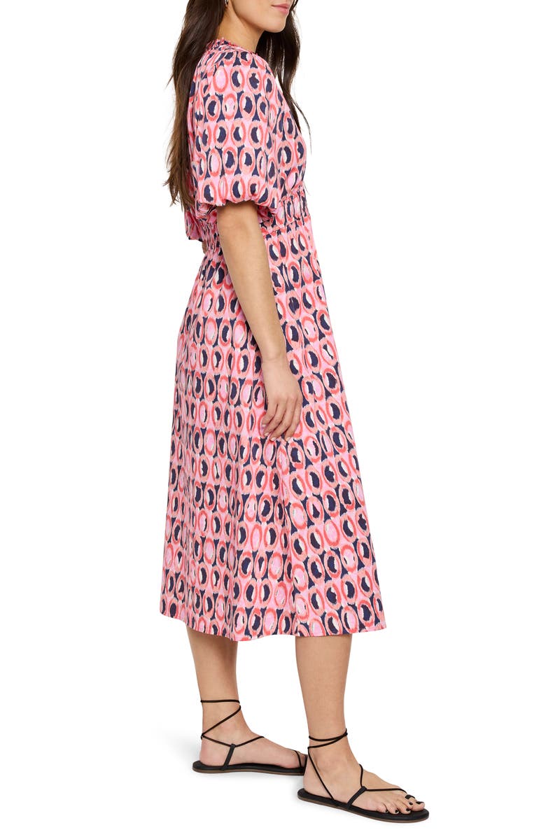 NIC+ZOE Mary Ikat Ring Midi Dress, Alternate, color, Pink Multi
