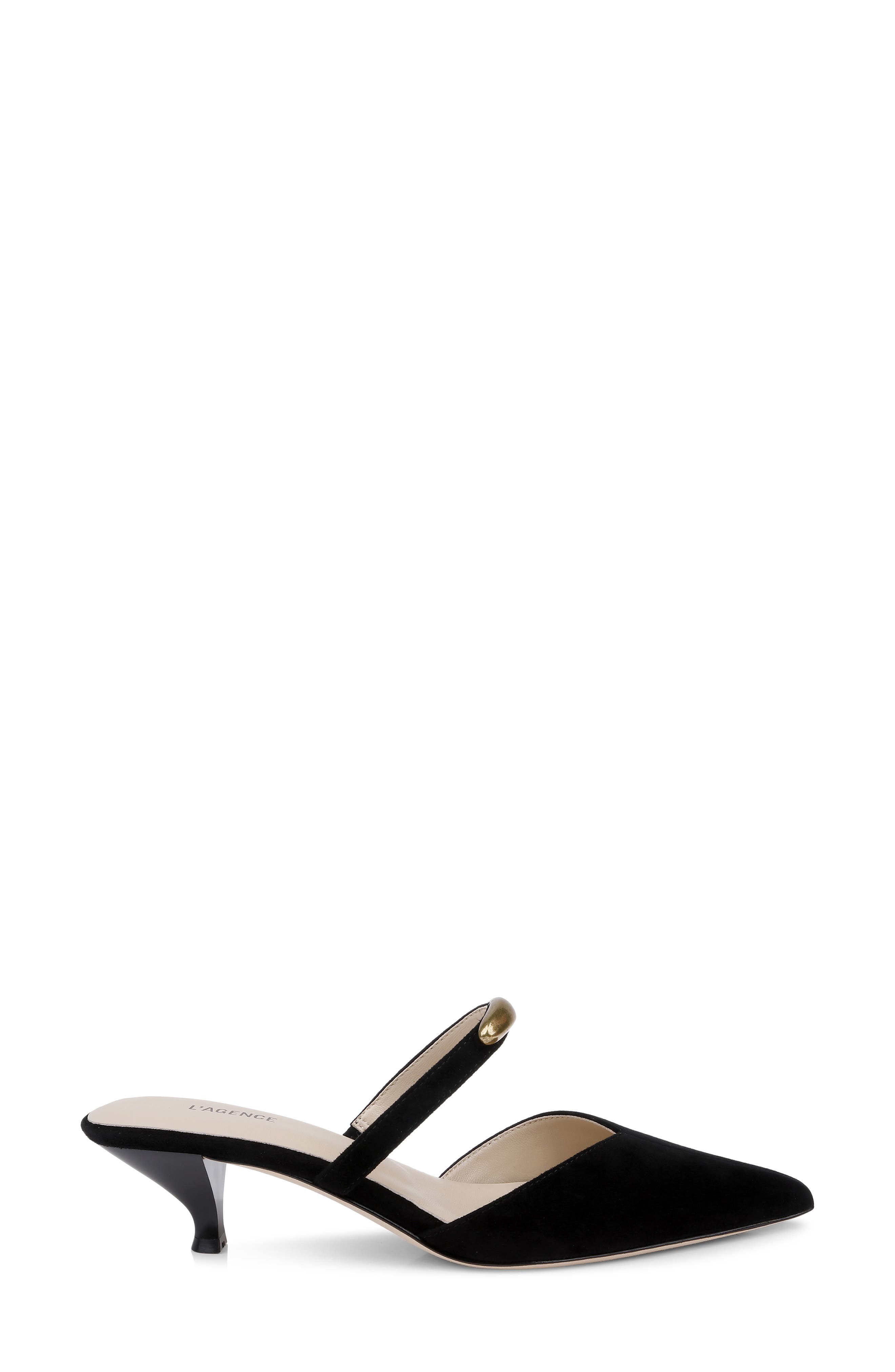 L'AGENCE Catania Mule, Alternate, color, Black Suede