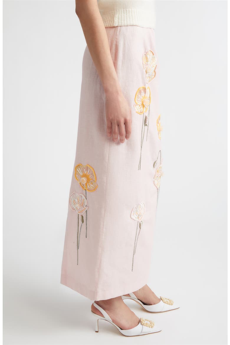 Norma Embroidered Cotton & Linen Maxi Skirt, Alternate, color, EMBROIDERED YELLOW WHITE